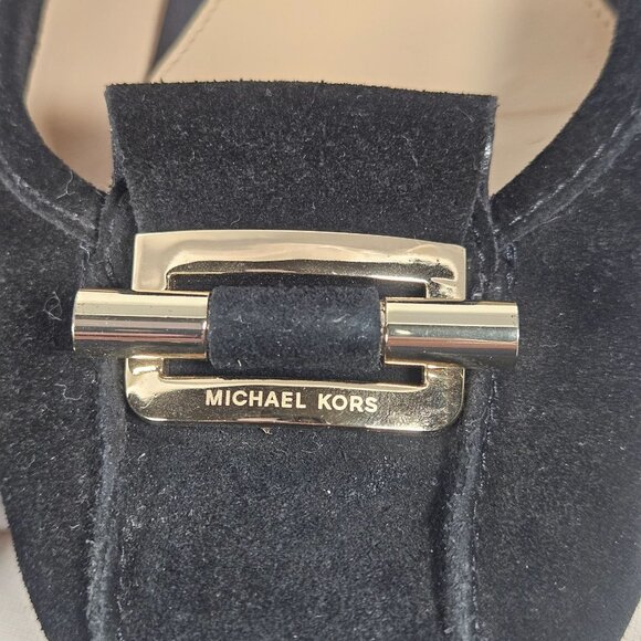 Michael Kors Woman's Black Suede Ballet Flats Minimalist 10M Classic Chic Flaw - Picture 15 of 16